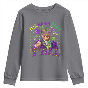 Funny Trump Mardi Gras Youth Sweatshirt It's Mardi Gras Y'all TS09 Charcoal Print Your Wear