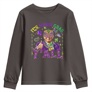 Funny Trump Mardi Gras Youth Sweatshirt It's Mardi Gras Y'all TS09 Dark Chocolate Print Your Wear