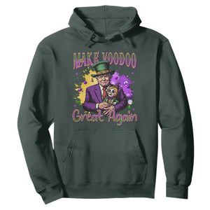 Trump Mardi Gras Hoodie Make Voodoo Great Again Voo Doo Doll TS09 Dark Forest Green Print Your Wear