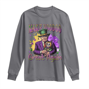 Trump Mardi Gras Long Sleeve Shirt Make Voodoo Great Again Voo Doo Doll TS09 Charcoal Print Your Wear