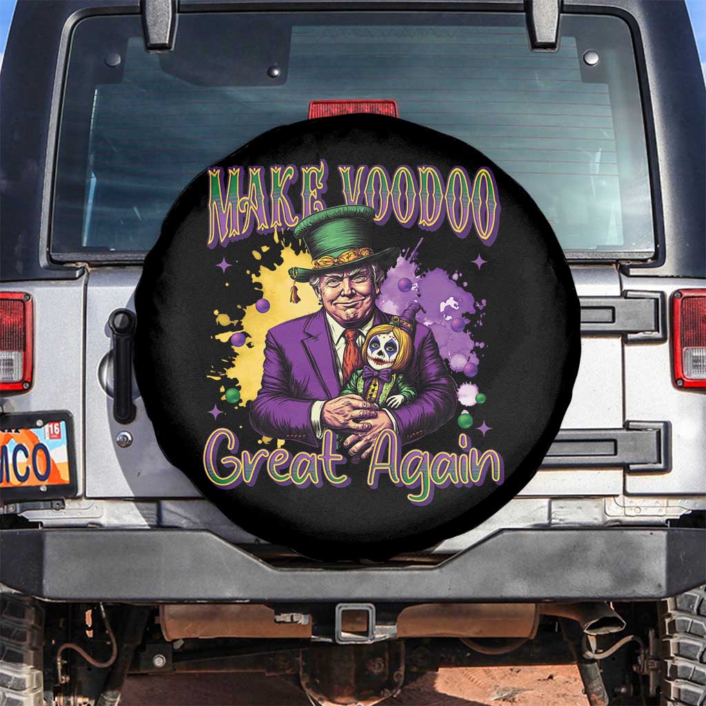 Trump Mardi Gras Spare Tire Cover Make Voodoo Great Again Voo Doo Doll TS09 No hole Black Print Your Wear