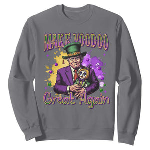 Trump Mardi Gras Sweatshirt Make Voodoo Great Again Voo Doo Doll TS09 Charcoal Print Your Wear
