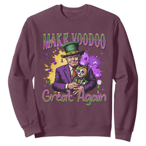 Trump Mardi Gras Sweatshirt Make Voodoo Great Again Voo Doo Doll TS09 Maroon Print Your Wear
