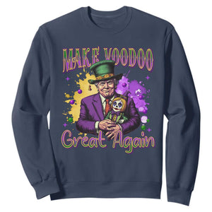 Trump Mardi Gras Sweatshirt Make Voodoo Great Again Voo Doo Doll TS09 Navy Print Your Wear