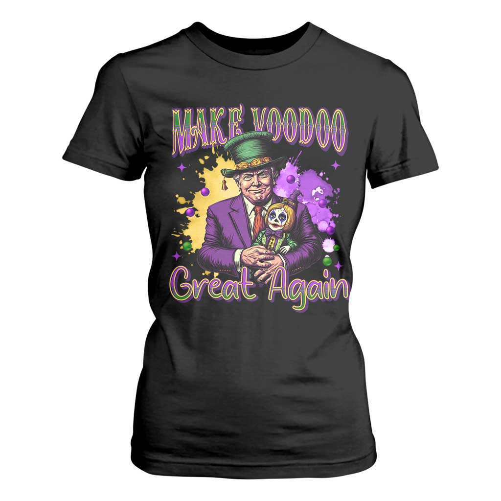 Trump Mardi Gras T Shirt For Women Make Voodoo Great Again Voo Doo Doll TS09 Black Print Your Wear