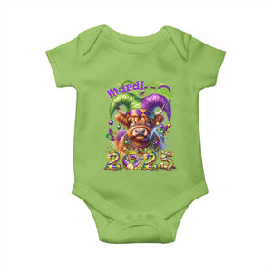 Mardi Gras 2025 Baby Onesie Cow Jester Outfit TS09 Lime Print Your Wear