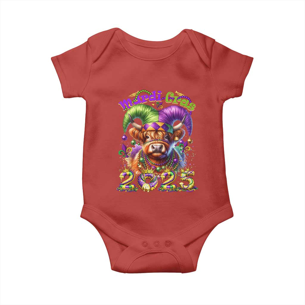Mardi Gras 2025 Baby Onesie Cow Jester Outfit TS09 Red Print Your Wear