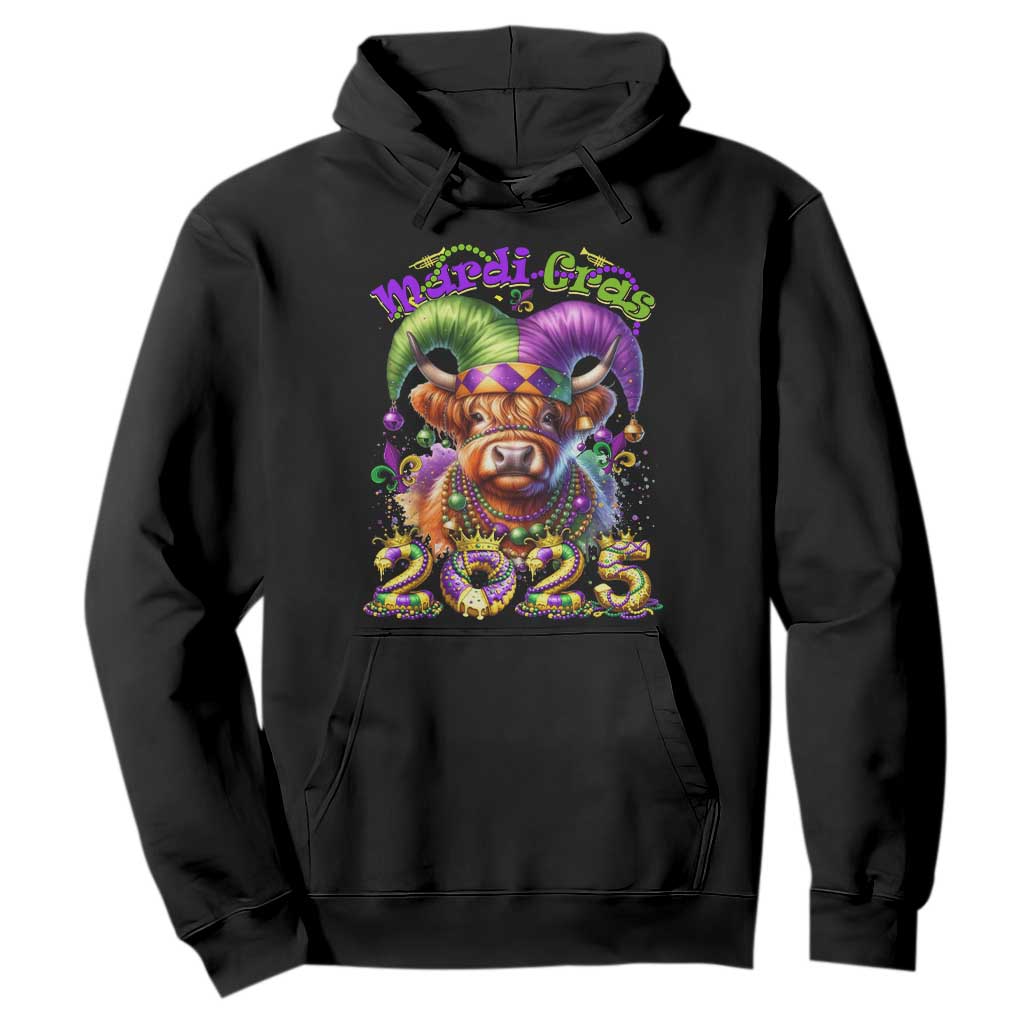 Mardi Gras 2025 Hoodie Cow Jester Outfit TS09 Black Print Your Wear