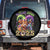 Mardi Gras 2025 Spare Tire Cover Cow Jester Outfit TS09 No hole Black Print Your Wear