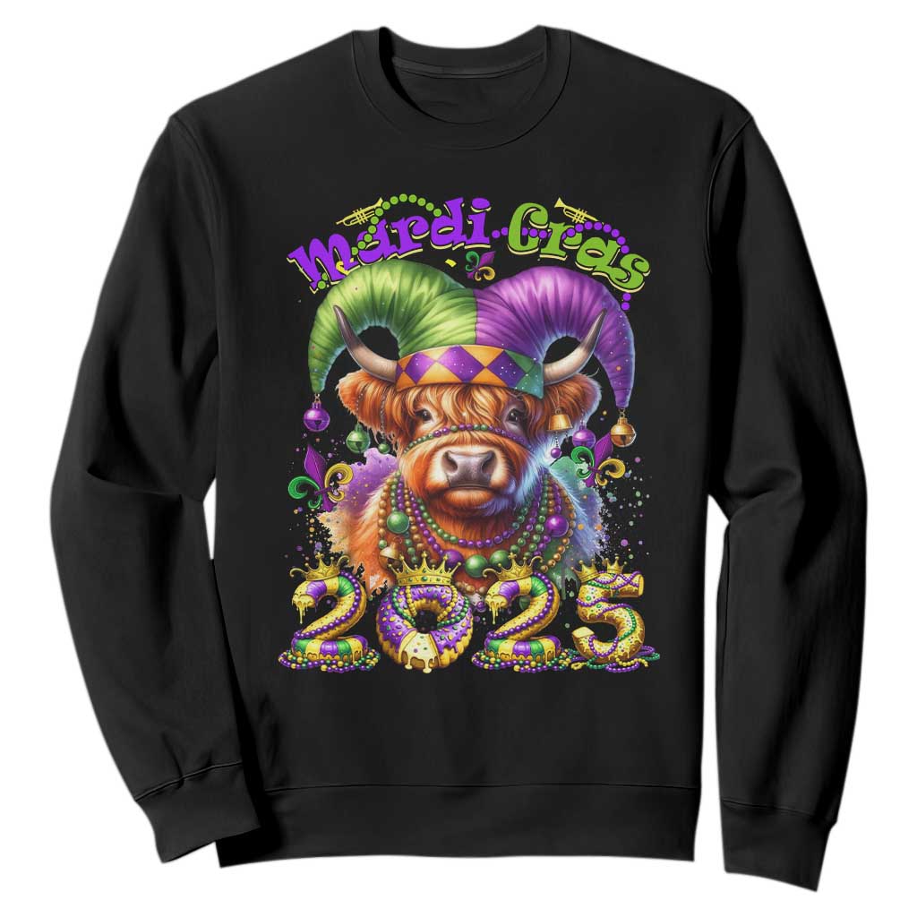 Mardi Gras 2025 Sweatshirt Cow Jester Outfit TS09 Black Print Your Wear