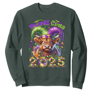 Mardi Gras 2025 Sweatshirt Cow Jester Outfit TS09 Dark Forest Green Print Your Wear