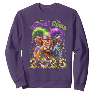 Mardi Gras 2025 Sweatshirt Cow Jester Outfit TS09 Purple Print Your Wear