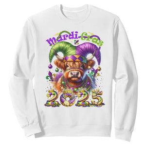 Mardi Gras 2025 Sweatshirt Cow Jester Outfit TS09 White Print Your Wear