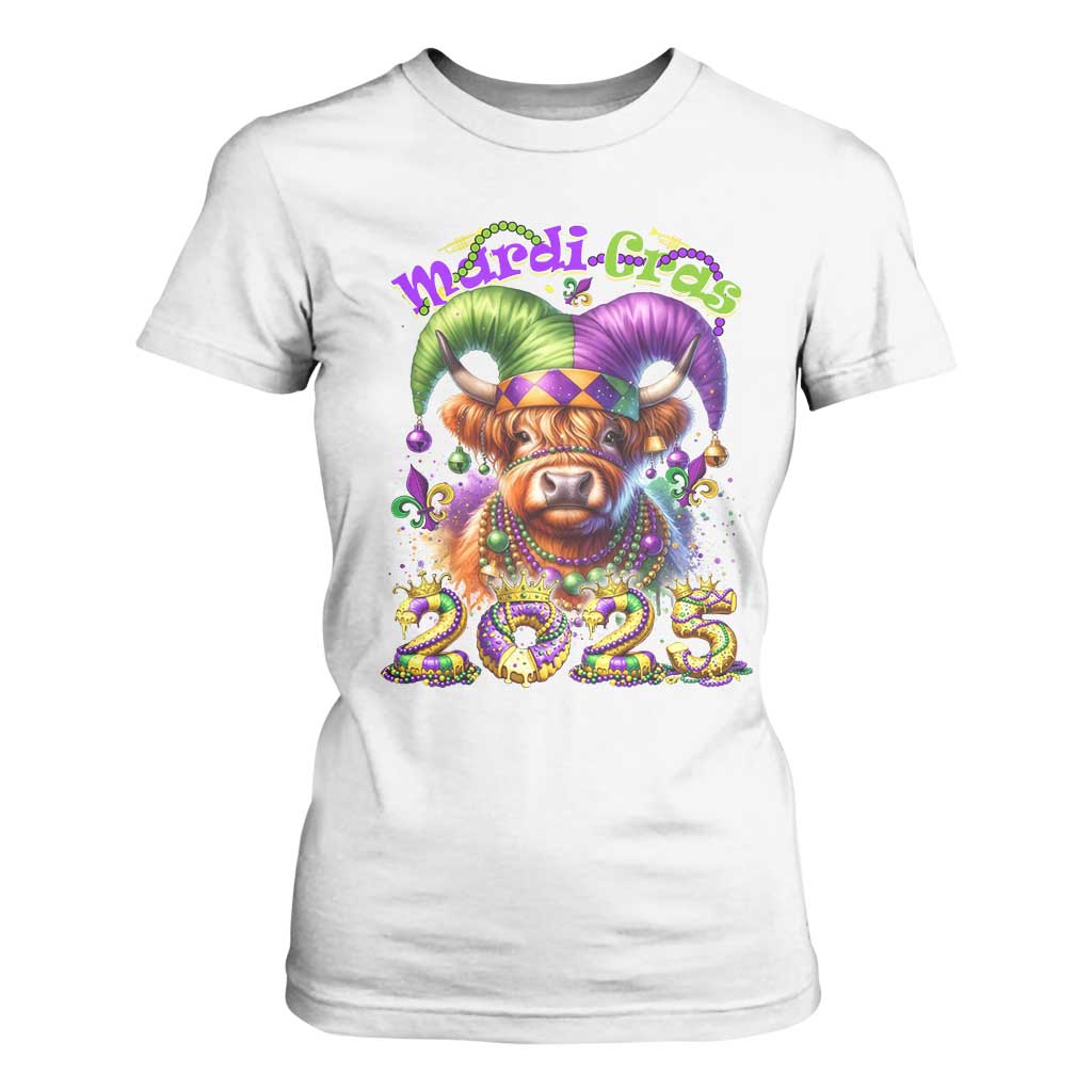 Mardi Gras 2025 T Shirt For Women Cow Jester Outfit TS09 White Print Your Wear