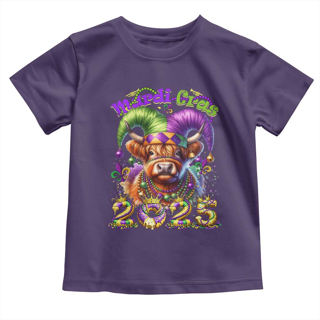 Mardi Gras 2025 Toddler T Shirt Cow Jester Outfit TS09 Purple Print Your Wear