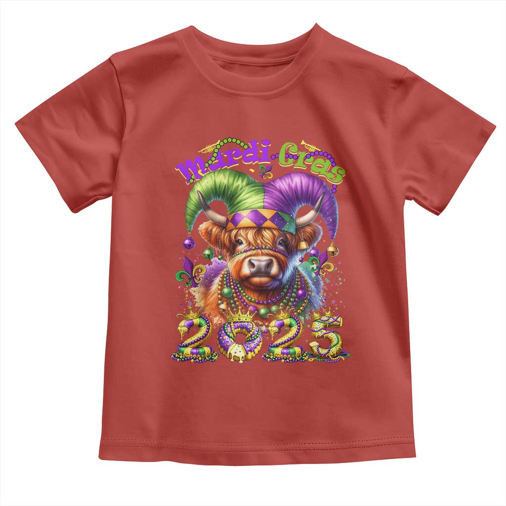 Mardi Gras 2025 Toddler T Shirt Cow Jester Outfit TS09 Red Print Your Wear