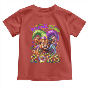 Mardi Gras 2025 Toddler T Shirt Cow Jester Outfit TS09 Red Print Your Wear