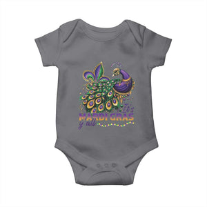 Mardi Gras Baby Onesie Its Mardi Gras Y'all Peacock Costume TS09 Charcoal Print Your Wear