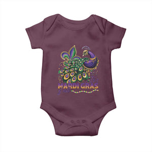 Mardi Gras Baby Onesie Its Mardi Gras Y'all Peacock Costume TS09 Maroon Print Your Wear