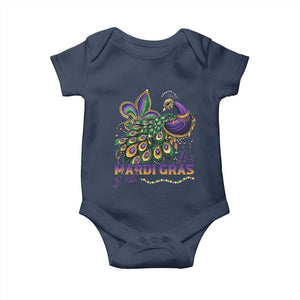 Mardi Gras Baby Onesie Its Mardi Gras Y'all Peacock Costume TS09 Navy Print Your Wear