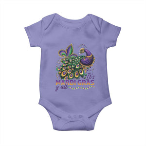 Mardi Gras Baby Onesie Its Mardi Gras Y'all Peacock Costume TS09 Violet Print Your Wear