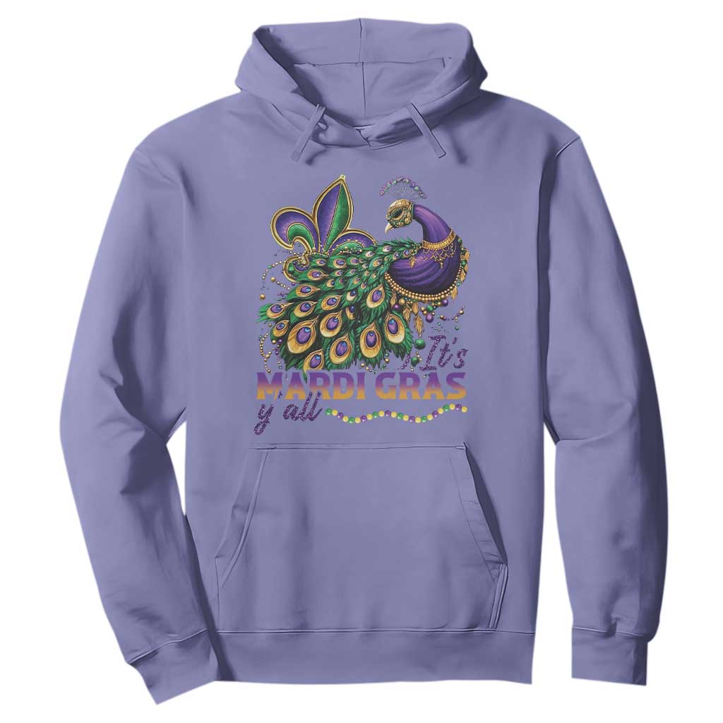 Mardi Gras Hoodie Its Mardi Gras Y'all Peacock Costume TS09 Violet Print Your Wear