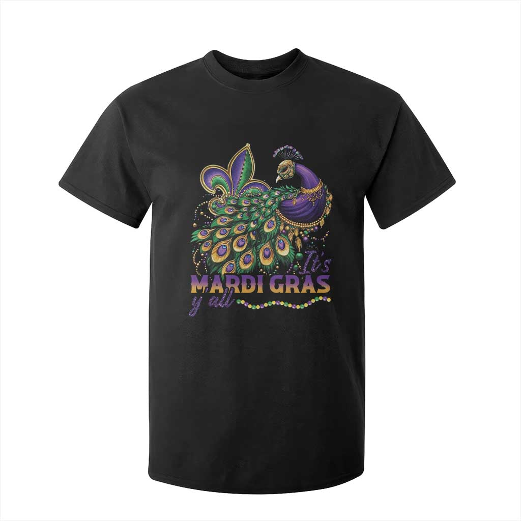 Mardi Gras T Shirt For Kid Its Mardi Gras Y'all Peacock Costume TS09 Black Print Your Wear