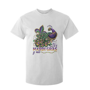 Mardi Gras T Shirt For Kid Its Mardi Gras Y'all Peacock Costume TS09 White Print Your Wear