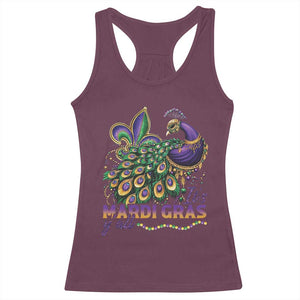 Mardi Gras Racerback Tank Top Its Mardi Gras Y'all Peacock Costume TS09 Maroon Print Your Wear