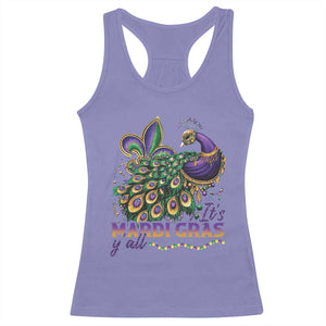 Mardi Gras Racerback Tank Top Its Mardi Gras Y'all Peacock Costume TS09 Violet Print Your Wear