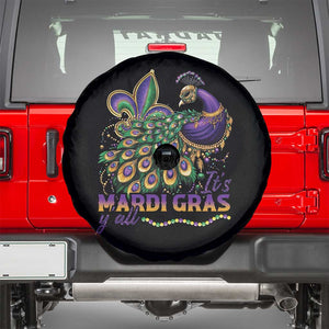 Mardi Gras Spare Tire Cover Its Mardi Gras Y'all Peacock Costume TS09 Black Print Your Wear