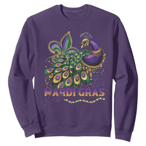 Mardi Gras Sweatshirt Its Mardi Gras Y'all Peacock Costume TS09 Purple Print Your Wear