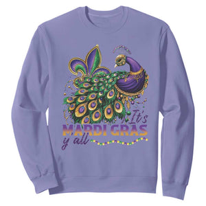 Mardi Gras Sweatshirt Its Mardi Gras Y'all Peacock Costume TS09 Violet Print Your Wear