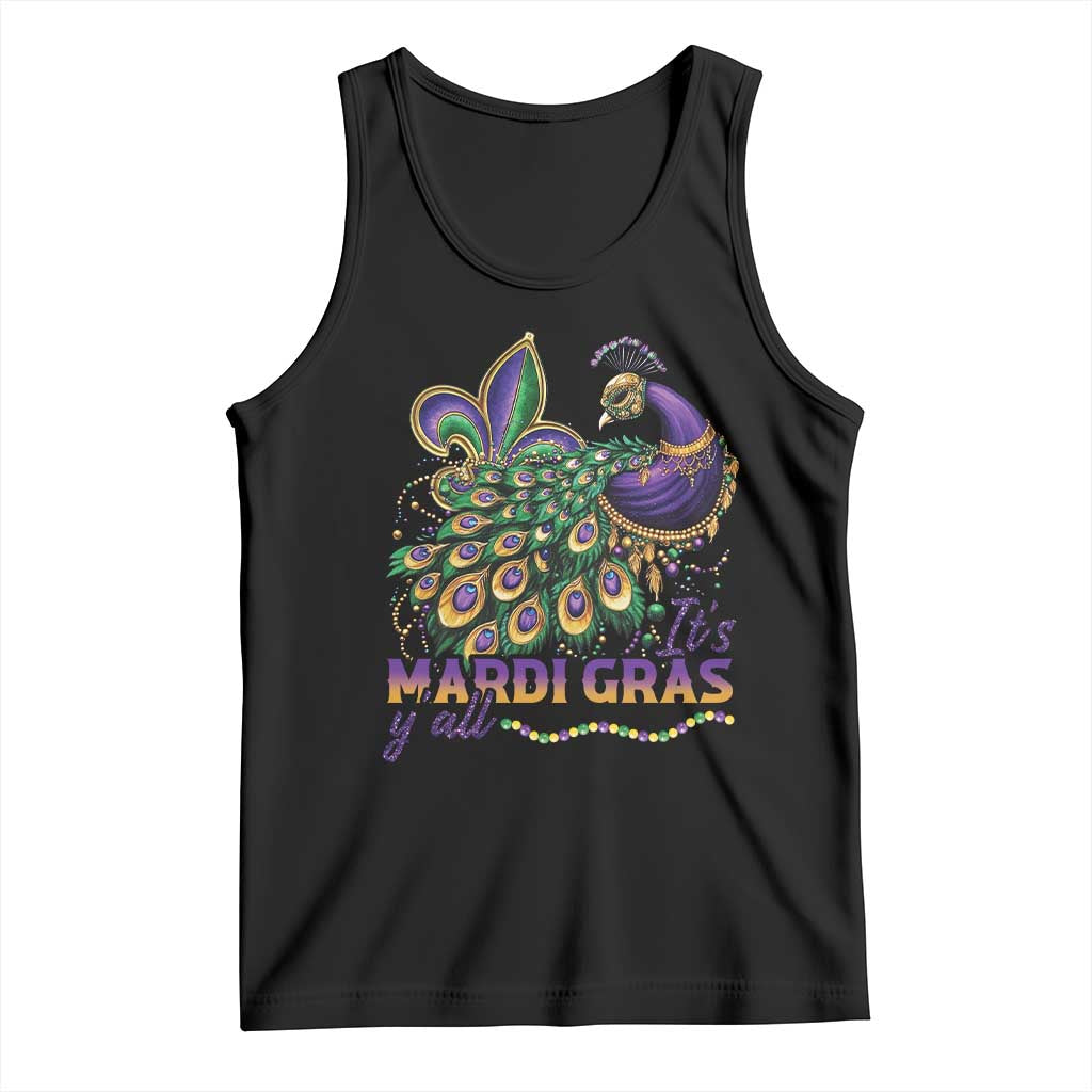 Mardi Gras Tank Top Its Mardi Gras Y'all Peacock Costume TS09 Black Print Your Wear
