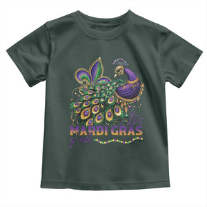 Mardi Gras Toddler T Shirt Its Mardi Gras Y'all Peacock Costume TS09 Dark Forest Green Print Your Wear