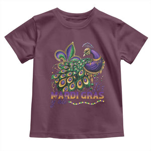 Mardi Gras Toddler T Shirt Its Mardi Gras Y'all Peacock Costume TS09 Maroon Print Your Wear