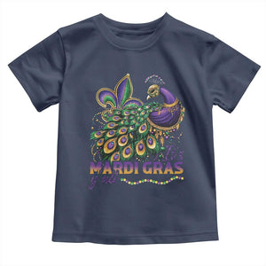 Mardi Gras Toddler T Shirt Its Mardi Gras Y'all Peacock Costume TS09 Navy Print Your Wear