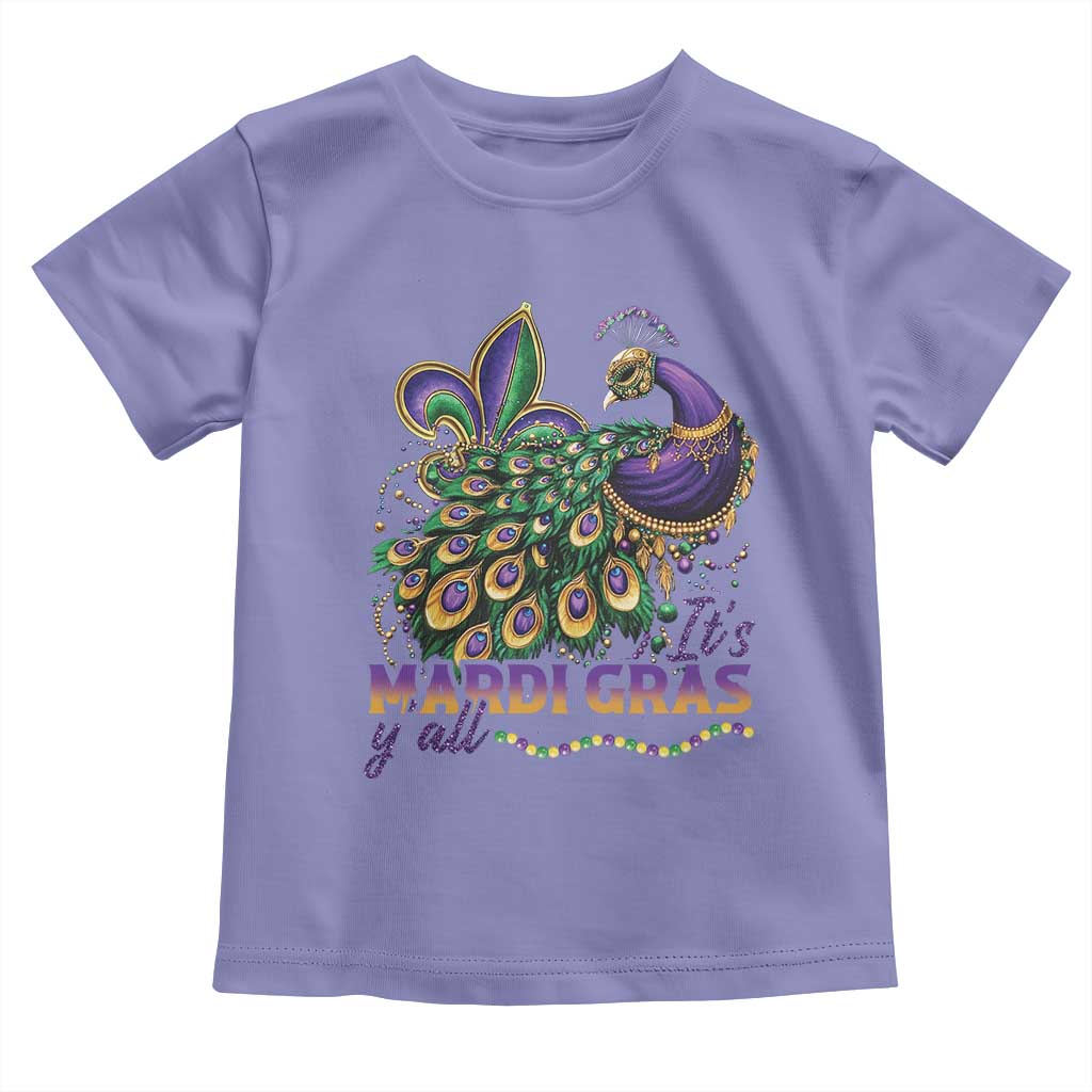 Mardi Gras Toddler T Shirt Its Mardi Gras Y'all Peacock Costume TS09 Violet Print Your Wear