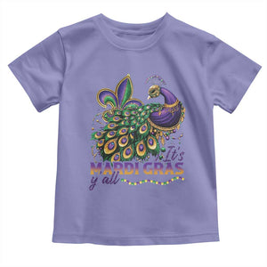 Mardi Gras Toddler T Shirt Its Mardi Gras Y'all Peacock Costume TS09 Violet Print Your Wear