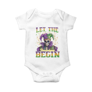 Mardi Gras Baby Onesie Let The Shenanigans Begin Skeleton Jester Costume TS09 White Print Your Wear
