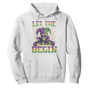 Mardi Gras Hoodie Let The Shenanigans Begin Skeleton Jester Costume TS09 White Print Your Wear