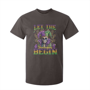 Mardi Gras T Shirt For Kid Let The Shenanigans Begin Skeleton Jester Costume TS09 Dark Chocolate Print Your Wear
