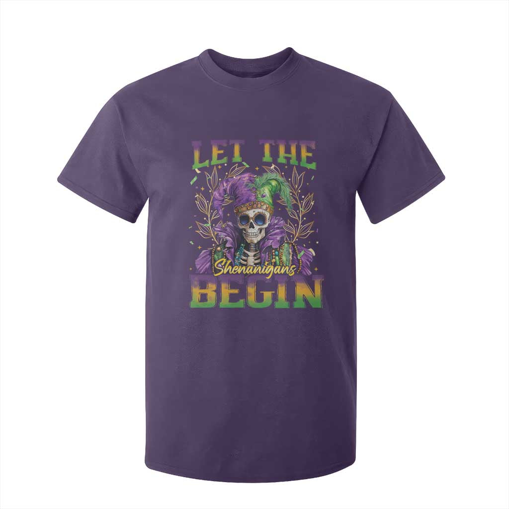 Mardi Gras T Shirt For Kid Let The Shenanigans Begin Skeleton Jester Costume TS09 Purple Print Your Wear