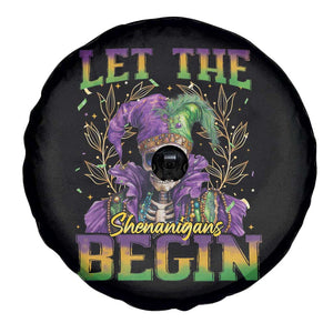 Mardi Gras Spare Tire Cover Let The Shenanigans Begin Skeleton Jester Costume TS09 Print Your Wear