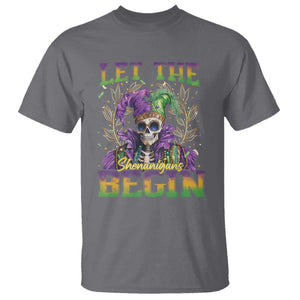Mardi Gras T Shirt Let The Shenanigans Begin Skeleton Jester Costume TS09 Charcoal Print Your Wear