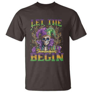 Mardi Gras T Shirt Let The Shenanigans Begin Skeleton Jester Costume TS09 Dark Chocolate Print Your Wear