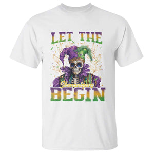 Mardi Gras T Shirt Let The Shenanigans Begin Skeleton Jester Costume TS09 White Print Your Wear