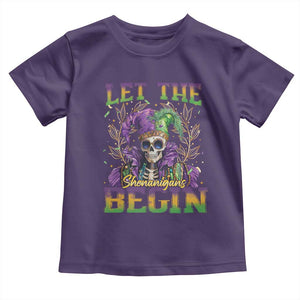 Mardi Gras Toddler T Shirt Let The Shenanigans Begin Skeleton Jester Costume TS09 Purple Print Your Wear