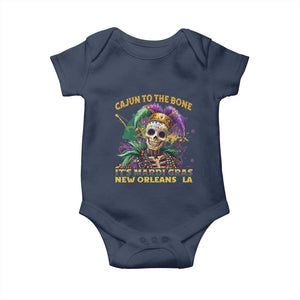 Louisiana Mardi Gras Baby Onesie Cajun To The Bone Skeleton Jester Costume TS09 Navy Print Your Wear