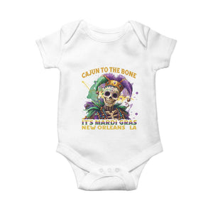 Louisiana Mardi Gras Baby Onesie Cajun To The Bone Skeleton Jester Costume TS09 White Print Your Wear